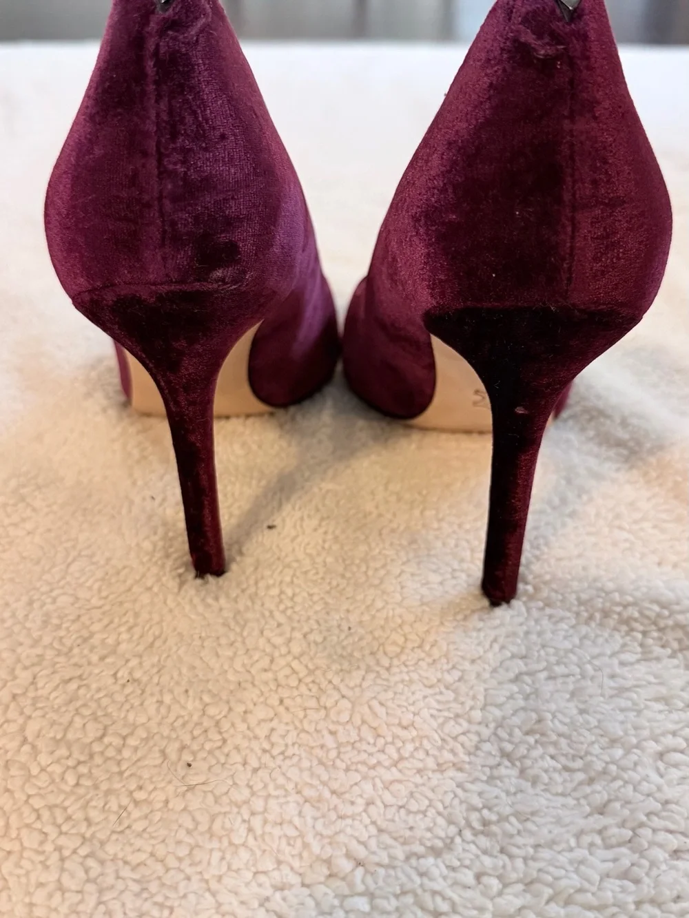 Sam Edelman Burgundy Velvet Pointed Pumps - Picture 3 of 5